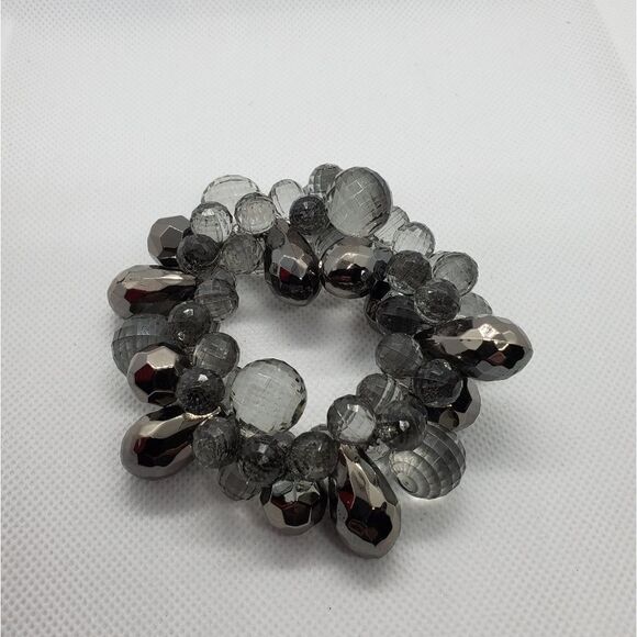 Gray & Silver Tone Beaded Bracelet - Picture 3 of 3
